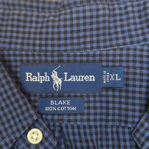 Polo Ralph Lauren Blue Gingham Check Long Sleeve Button Down Shirt